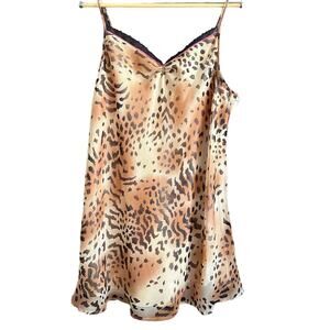 LORD & TAYLOR | Leopard Print Lace Trim Tunic Camisole | Size XL